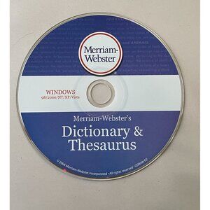 Merriam-Webster's Dictionary & Thesaurus 2006 PC CD language reference! CD-ROM